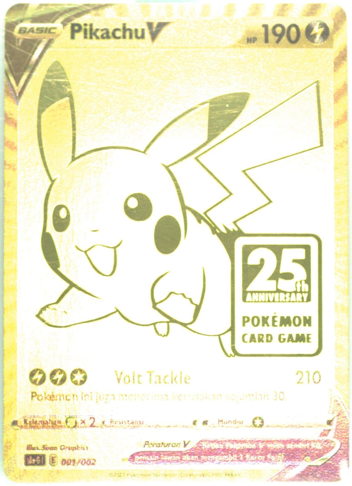 Full Art/Pikachu V Battle Festival Asia-Top 3-Indonesian (001) 2021 Pokemon Asia 25th Anniversary Promo