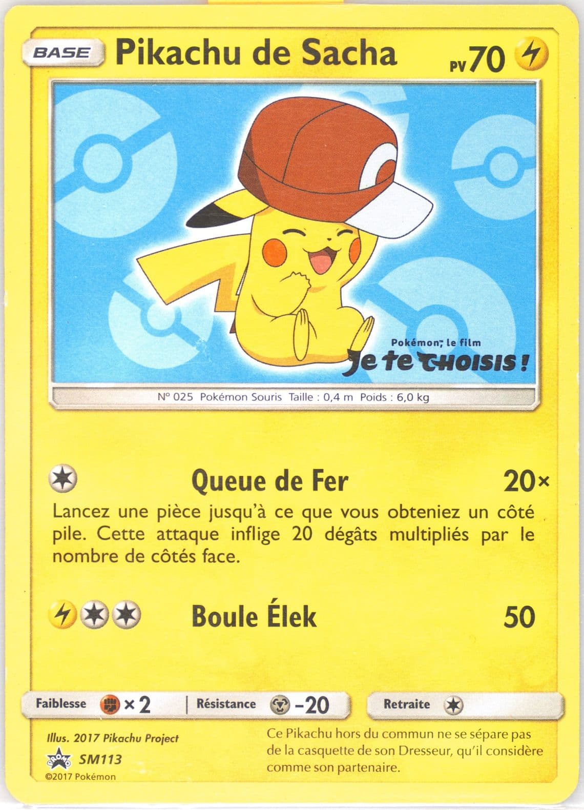 Pikachu de Sacha Retail Promotion (SM113) 2018 Pokemon SM Black Star Promo
