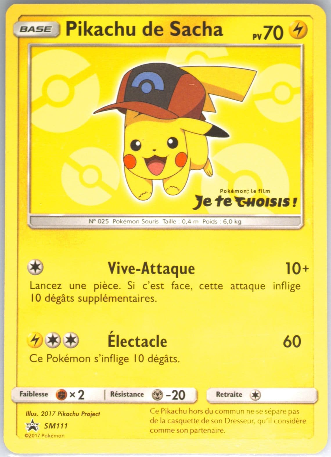 Pikachu de Sacha Retail Promotion (SM111) 2018 Pokemon SM Black Star Promo