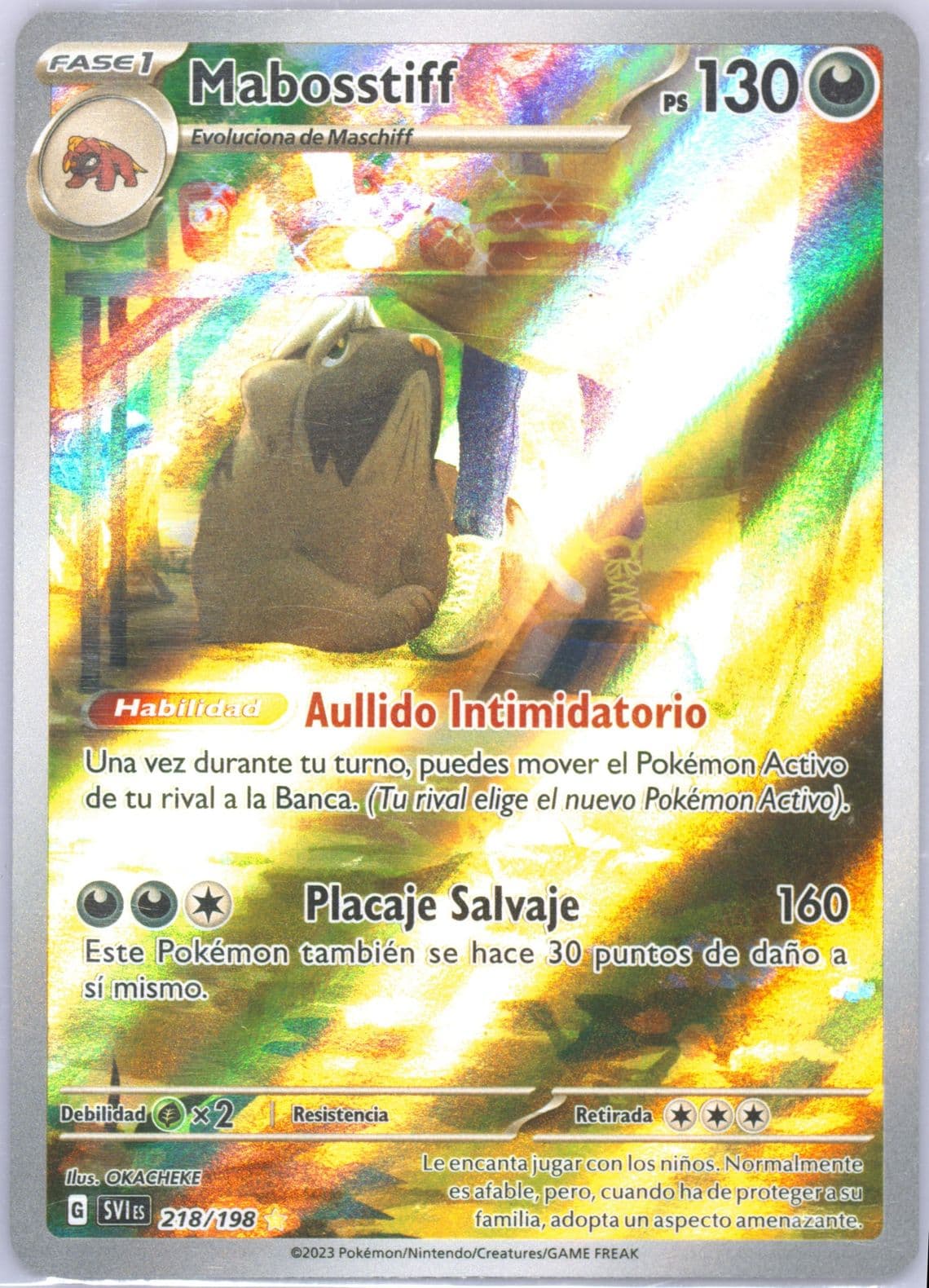 Mabosstiff Illustration Rare (218) 2023 Pokemon Spanish Svi ES-Scarlet & Violet