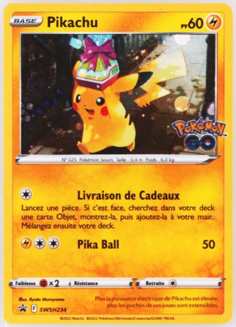 Pikachu-Holo Pokemon Go Tins-French (234) 2022 Pokemon Swsh Black Star Promo