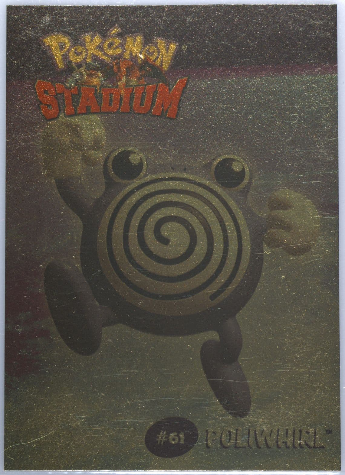 Poliwhirl Gold (6) 2000 Danone Pokemon Stadium Tip Shiny