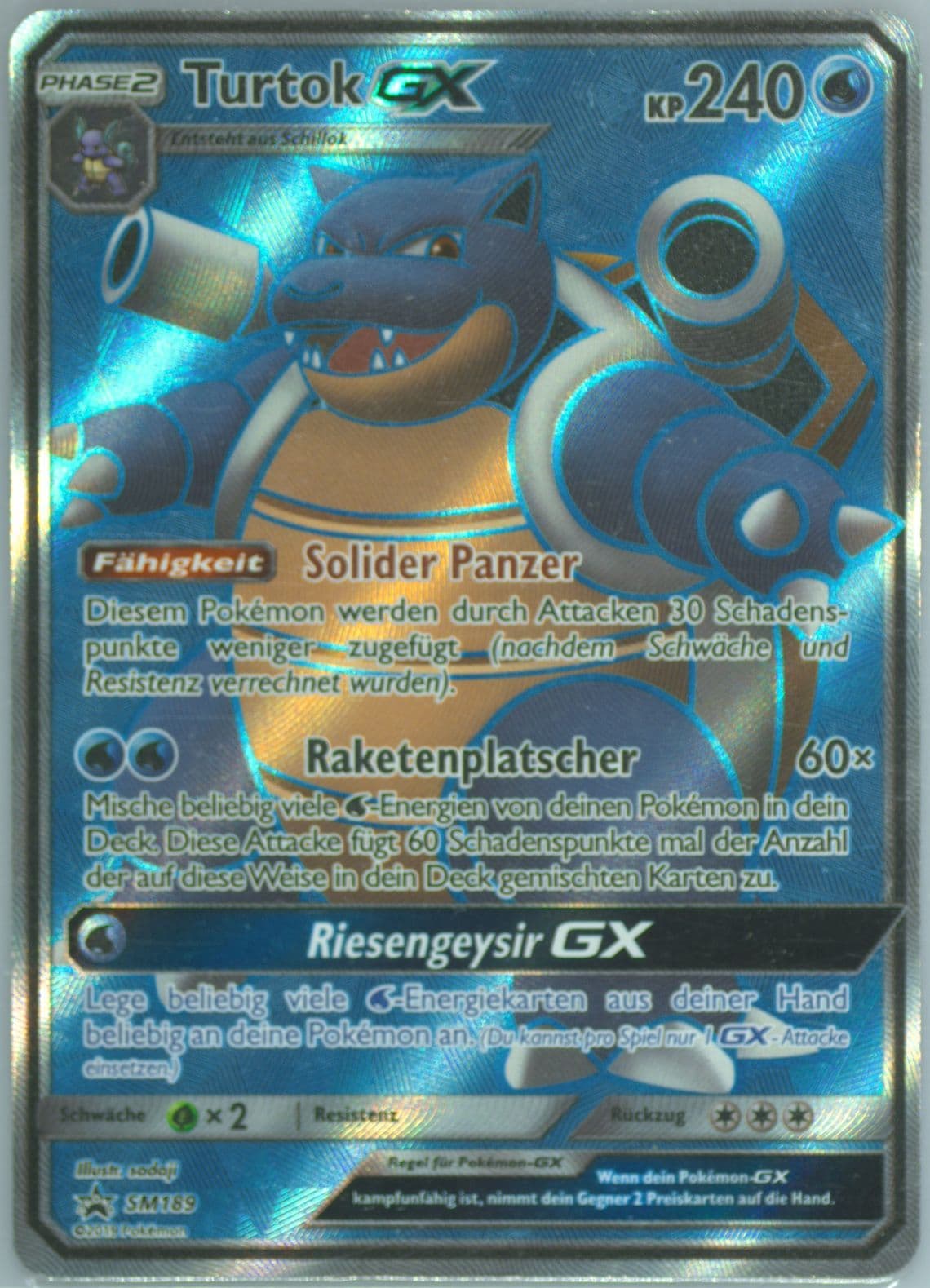 Full Art/Turtok GX Blastoise-GX Premium Collection-German (SM189) 2019 Pokemon SM Black Star Promo