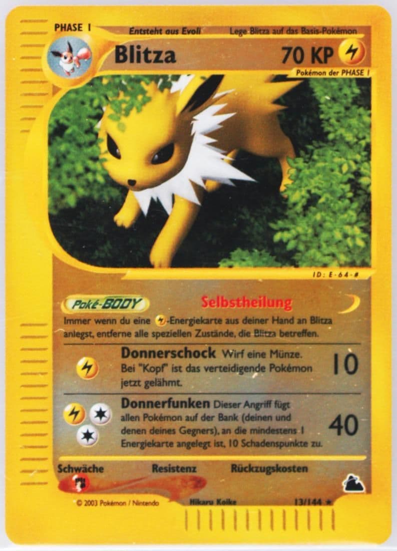 Blitza-Reverse Foil German (13) 2003 Pokemon Skyridge