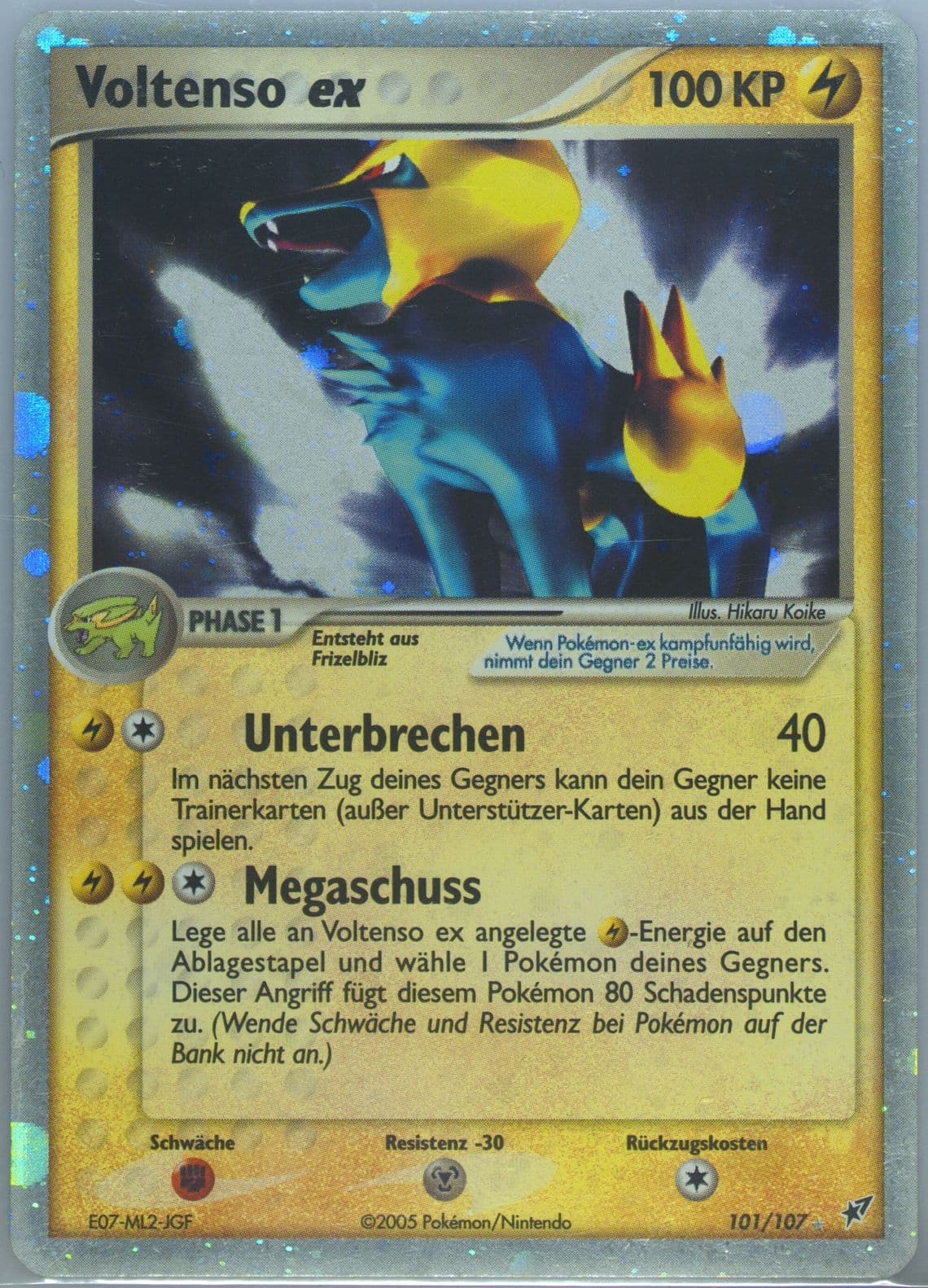 Voltenso EX-Holo German (101) 2005 Pokemon EX Deoxys