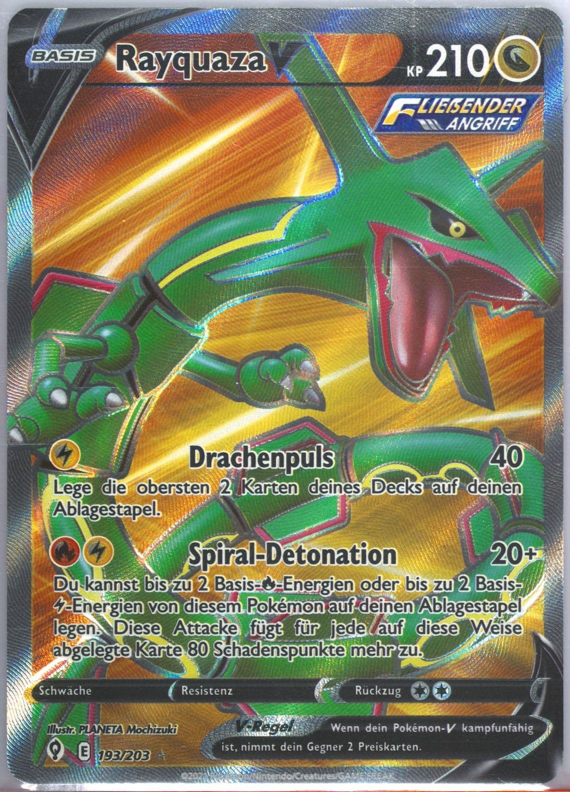 Full Art/Rayquaza V German (193) 2021 Pokemon Sword & Shield Evolving Skies