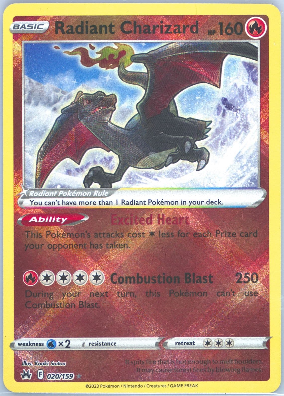 Radiant Charizard (020) 2023 Pokemon Sword and Shield Crown Zenith