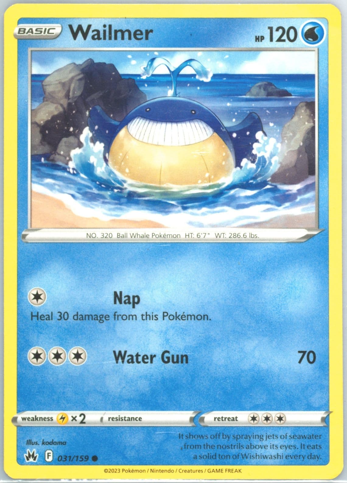 Wailmer (031) 2023 Pokemon Sword and Shield Crown Zenith