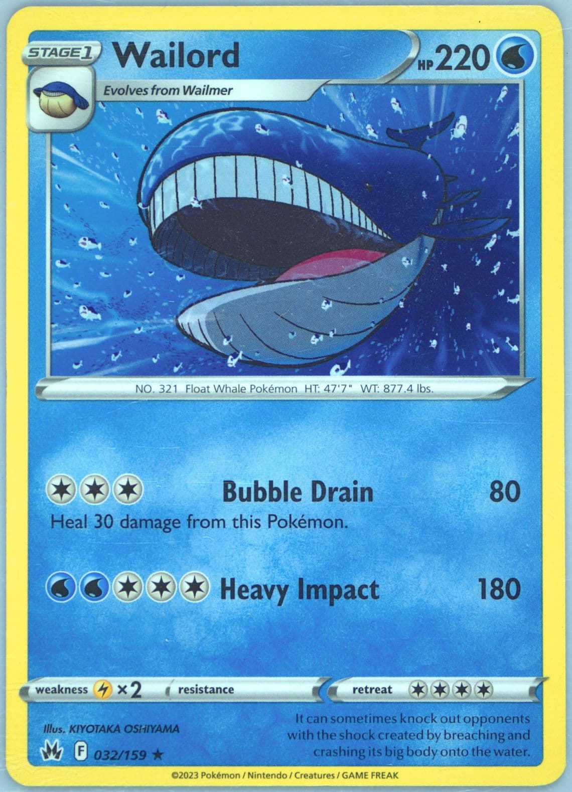 Wailord (032) 2023 Pokemon Sword and Shield Crown Zenith