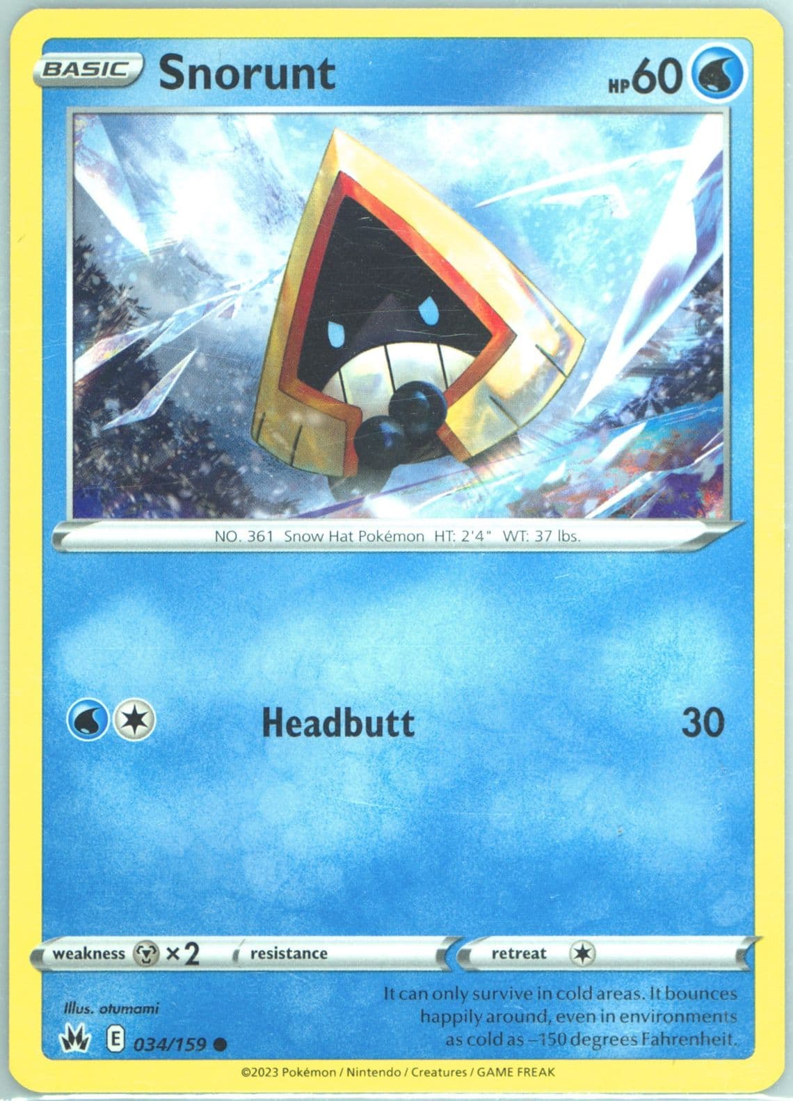 Snorunt (034) 2023 Pokemon Sword and Shield Crown Zenith