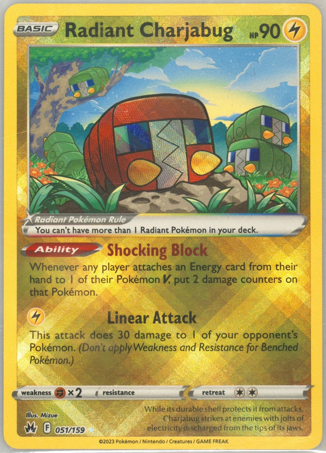 Radiant Charjabug (051) 2023 Pokemon Sword and Shield Crown Zenith