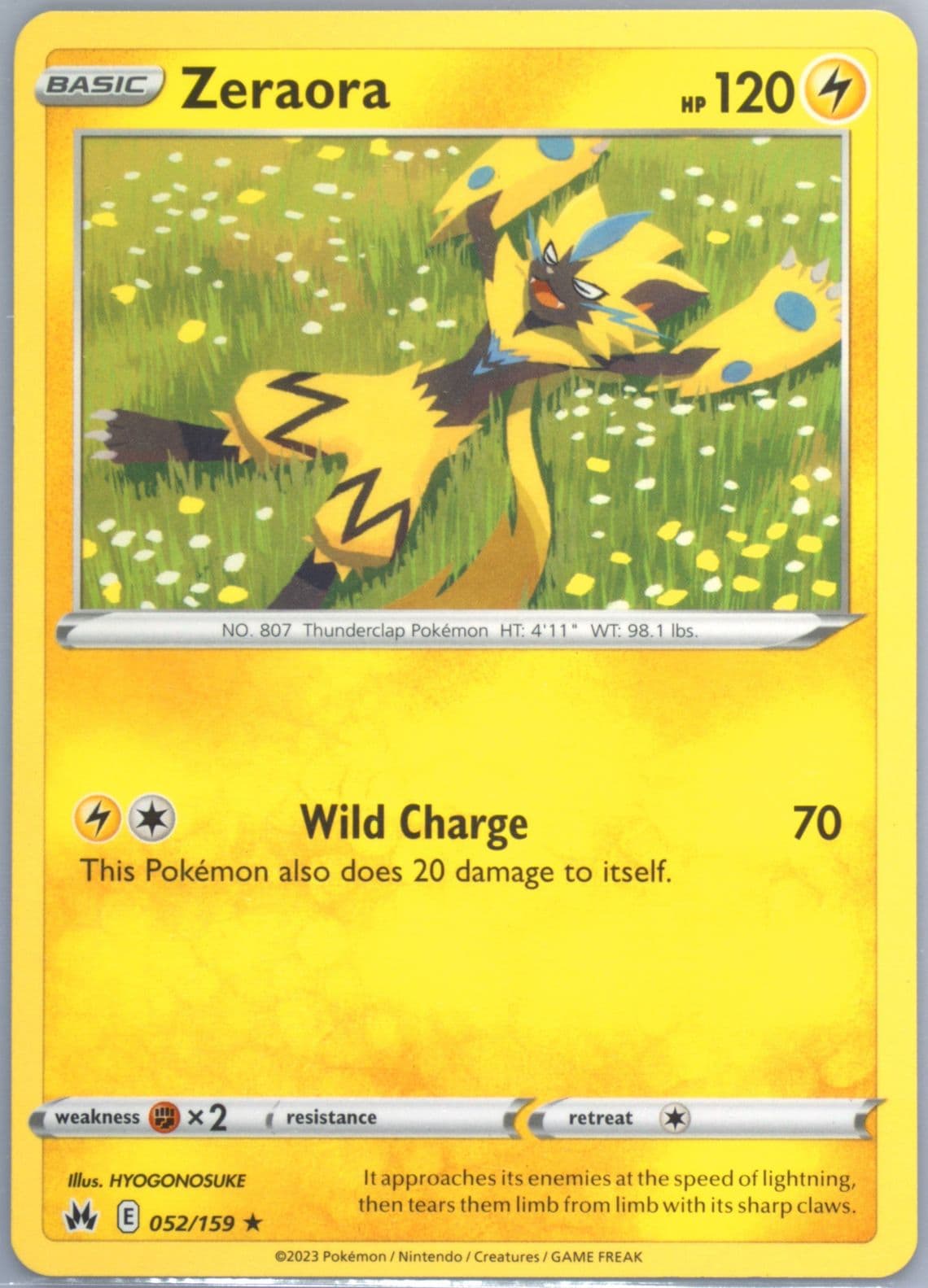 Zeraora (052) 2023 Pokemon Sword and Shield Crown Zenith