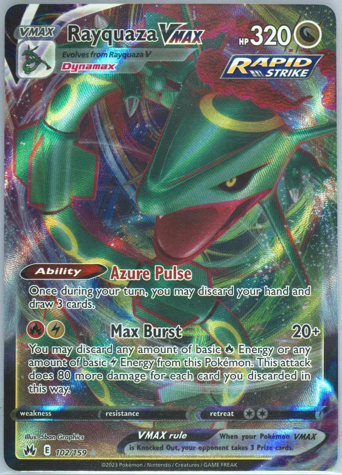 Full Art/Rayquaza Vmax (102) 2023 Pokemon Sword and Shield Crown Zenith