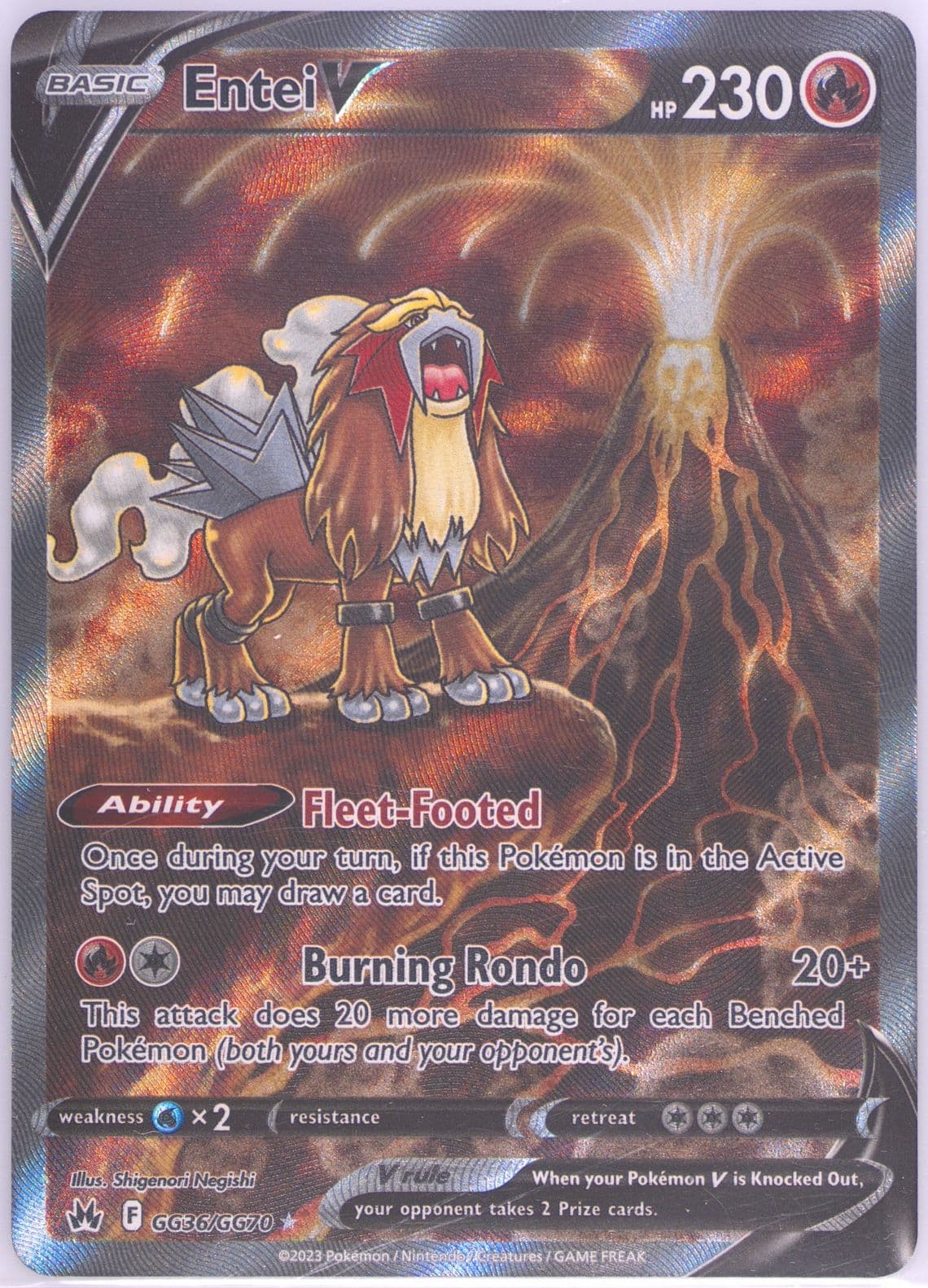 Full Art/Entei V (GG36) 2023 Pokemon Sword and Shield Crown Zenith
