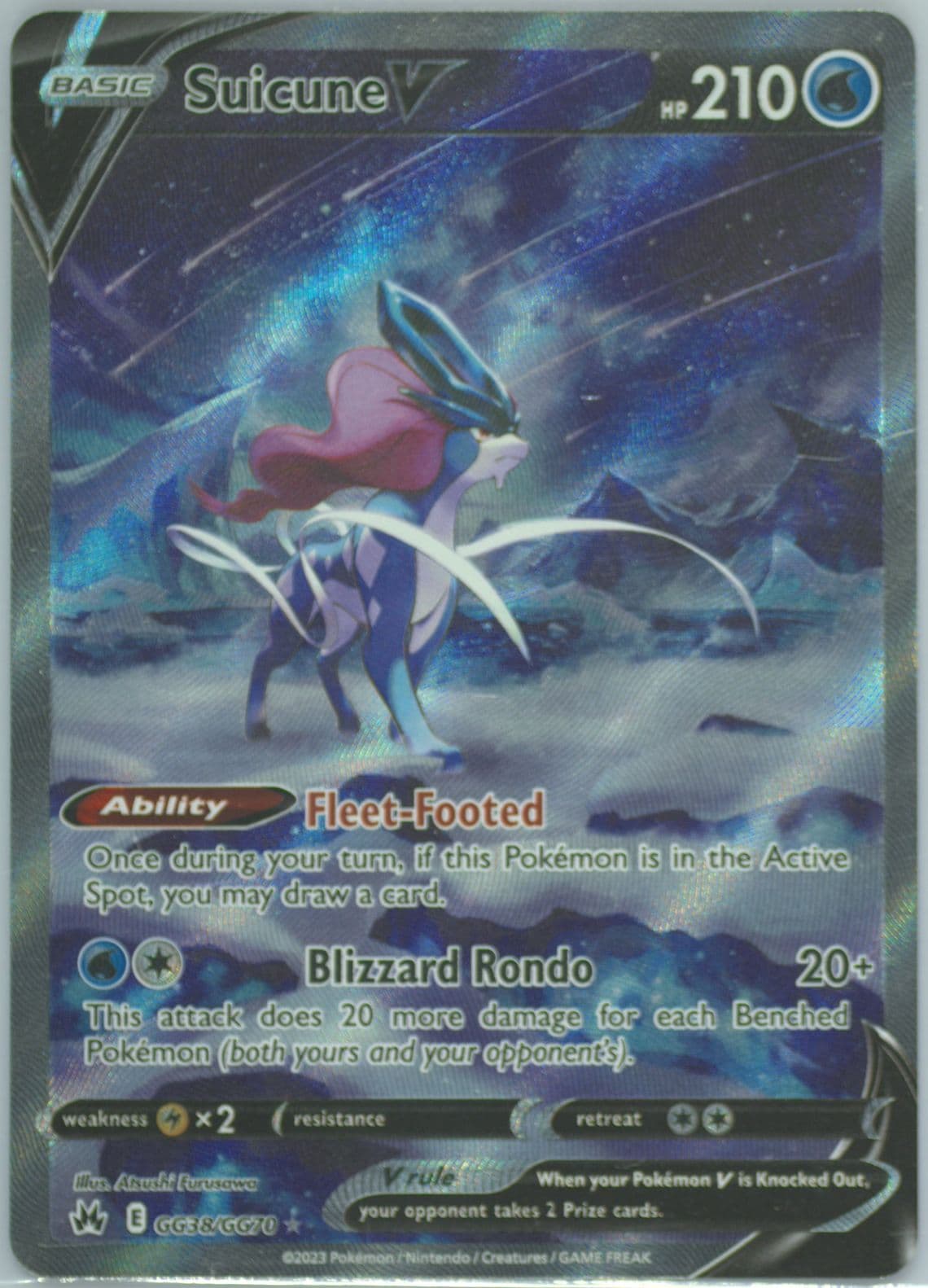 Full Art/Suicune V (GG38) 2023 Pokemon Sword and Shield Crown Zenith