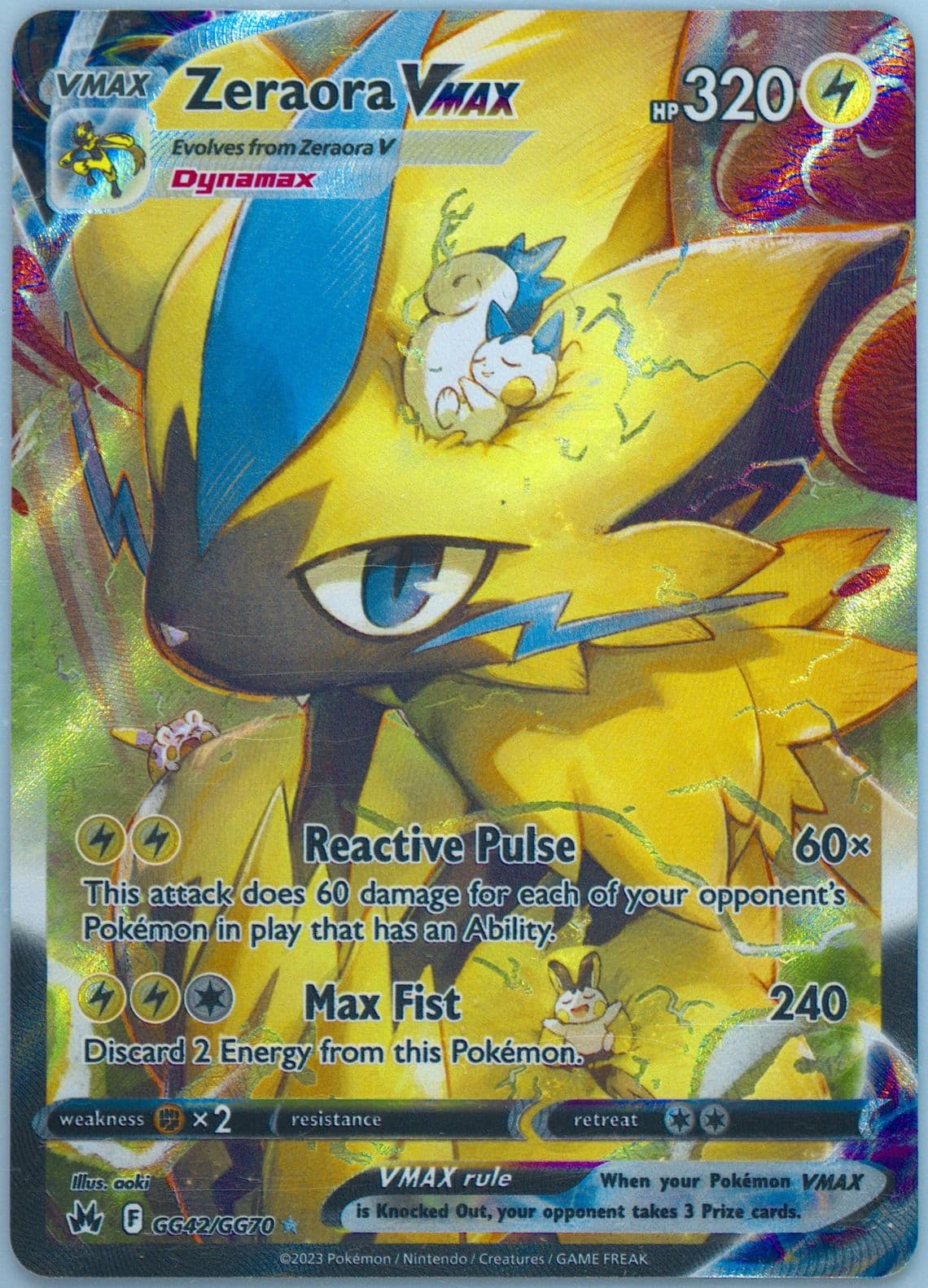 Full Art/Zeraora Vmax (GG42) 2023 Pokemon Sword and Shield Crown Zenith