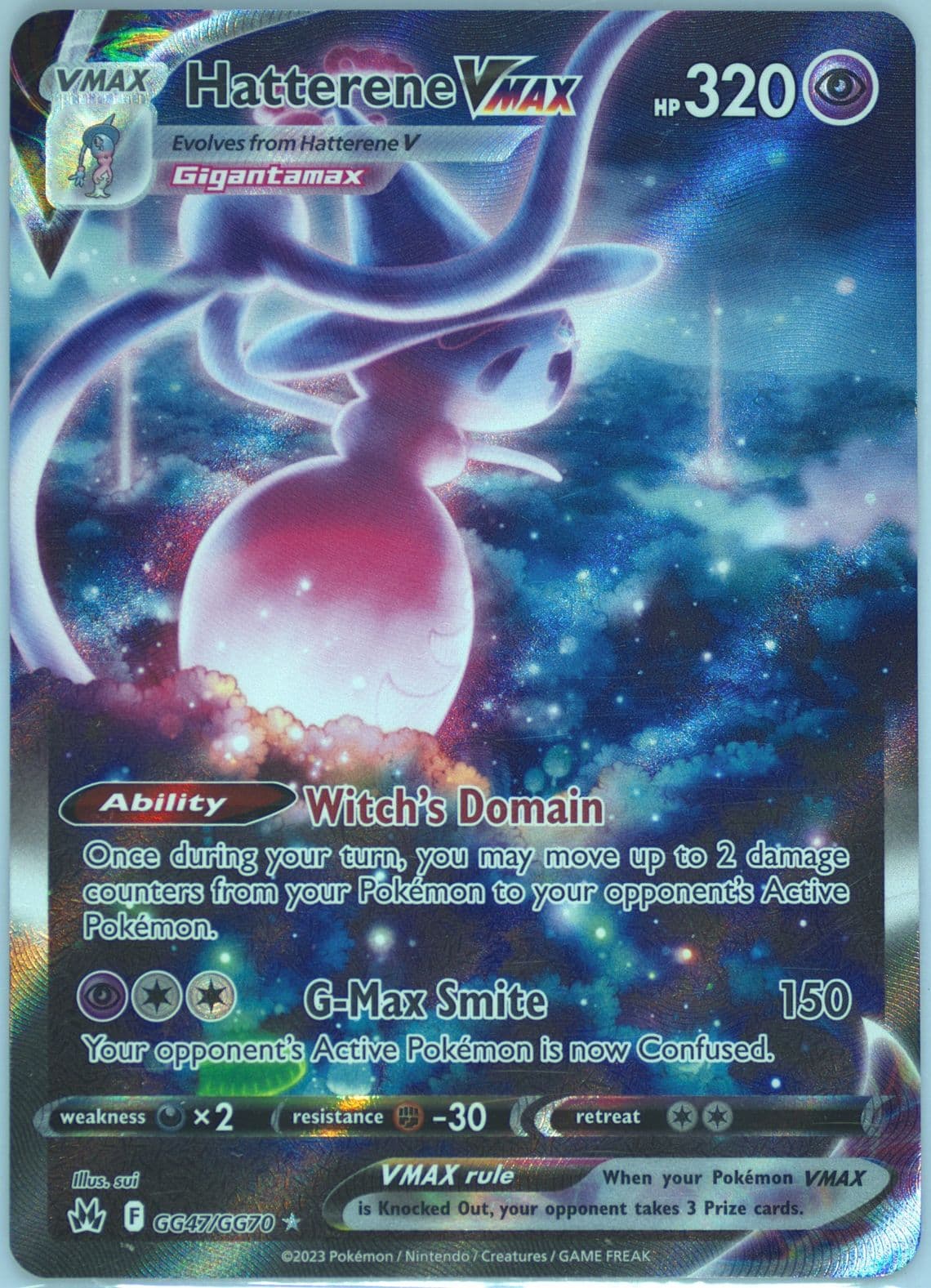 Full Art/Hatterene Vmax (GG47) 2023 Pokemon Sword and Shield Crown Zenith