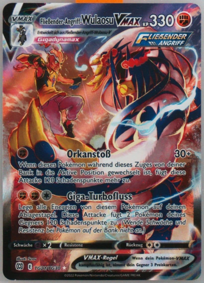 Full Art/Fliebender-Angriff-Wulaosu Vmax German (TG21) 2022 Pokemon Sword & Shield Brilliant Stars
