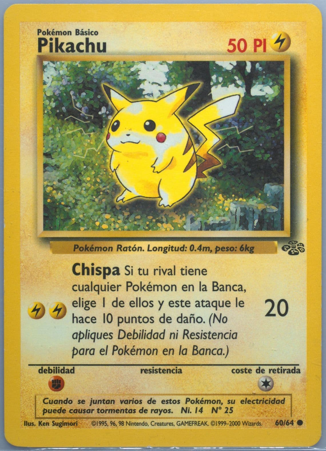 Pikachu (60) 2000 Pokemon Spanish Jungle