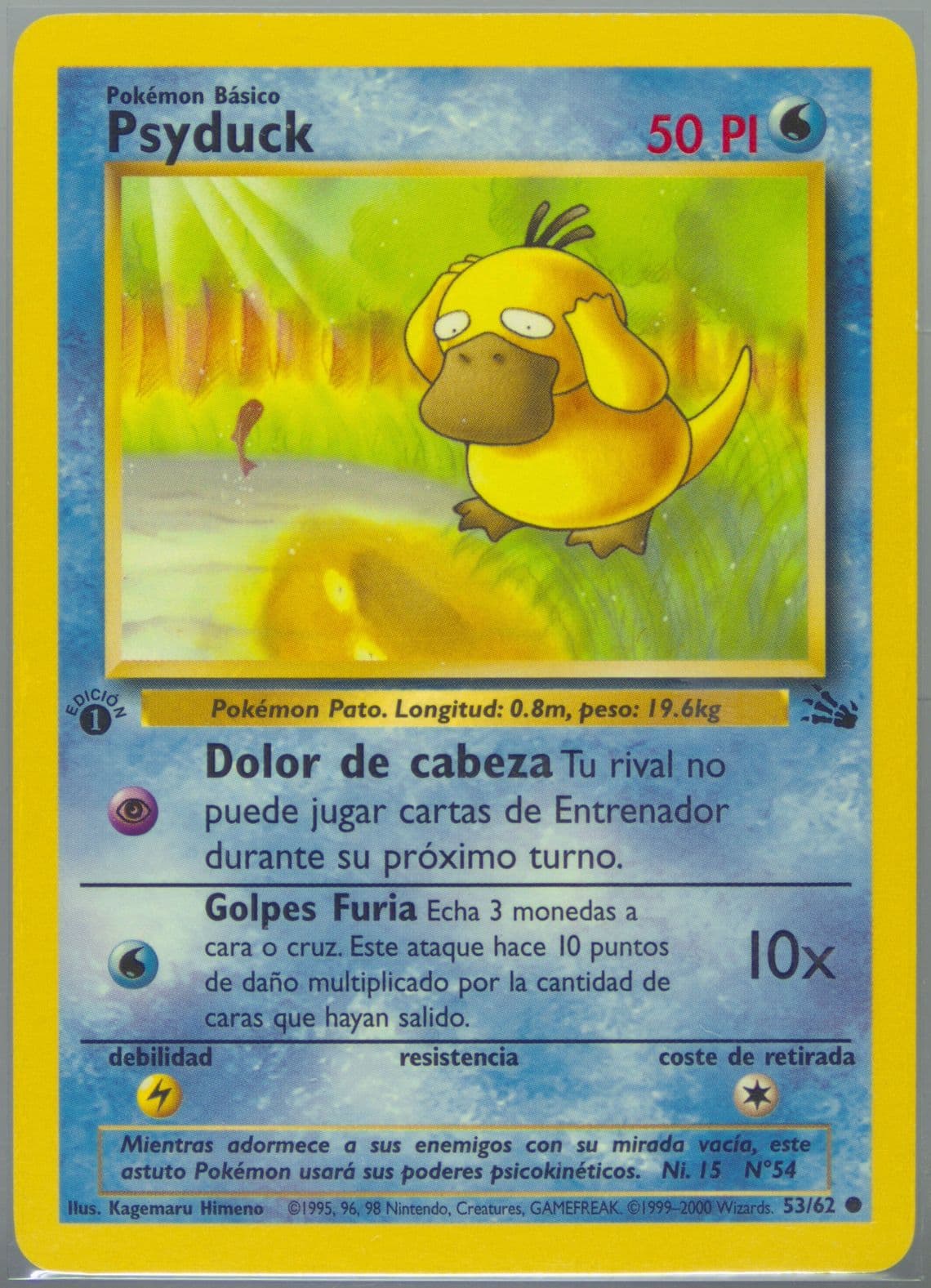 Psyduck 1st Edition (53) 2000 Pokemon Spanish Fossil