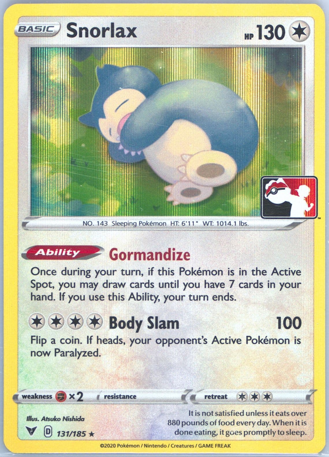 Snorlax-Holo (131) 2022 Pokemon Play! Pokemon Prize Pack: Series 1