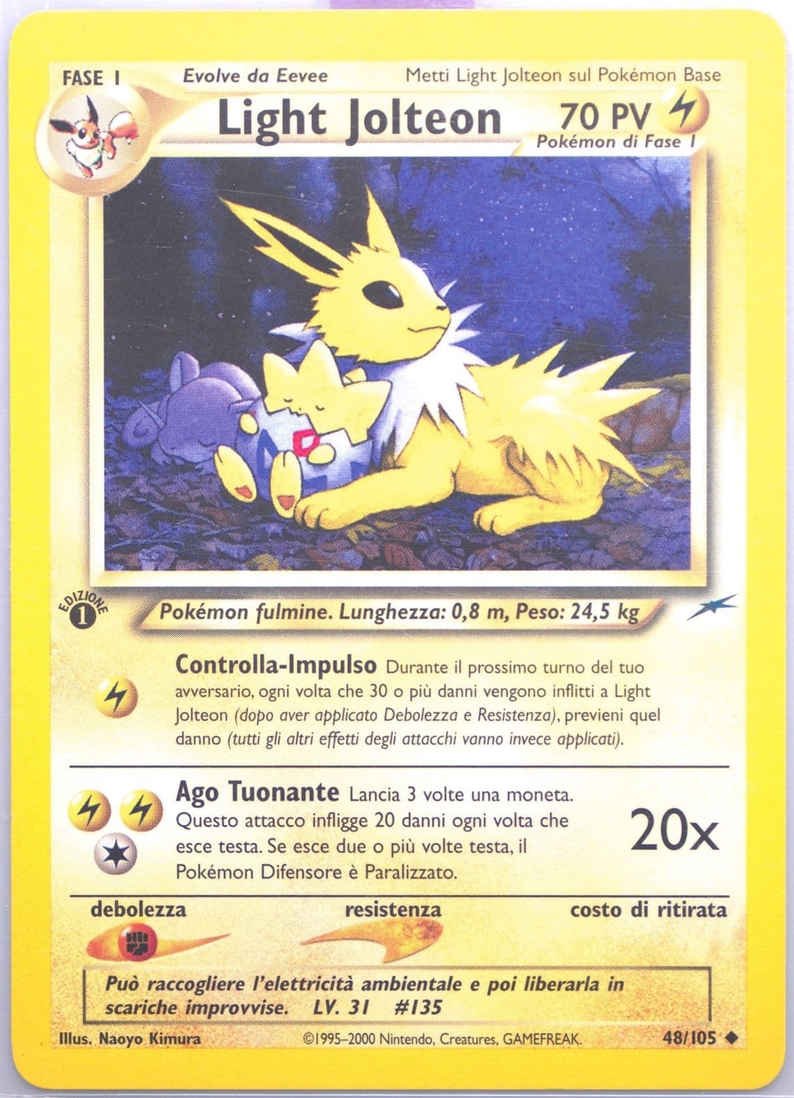 Light Jolteon Italian-1st Edition (48) 2002 Pokemon Neo Destiny