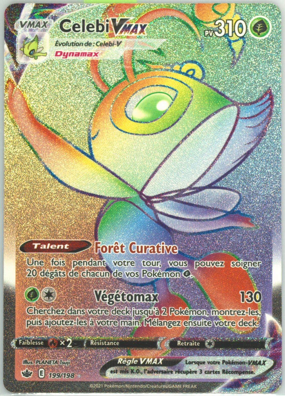 Full Art/Celebi Vmax French-Secret (199) 2021 Pokemon Sword & Shield Chilling Reign