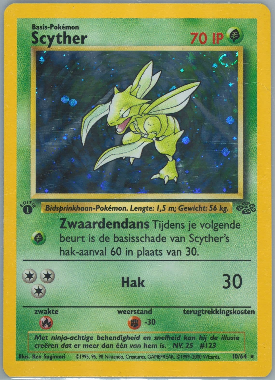 Scyther-Holo 1st Edition (10) 2000 Pokemon Dutch Jungle