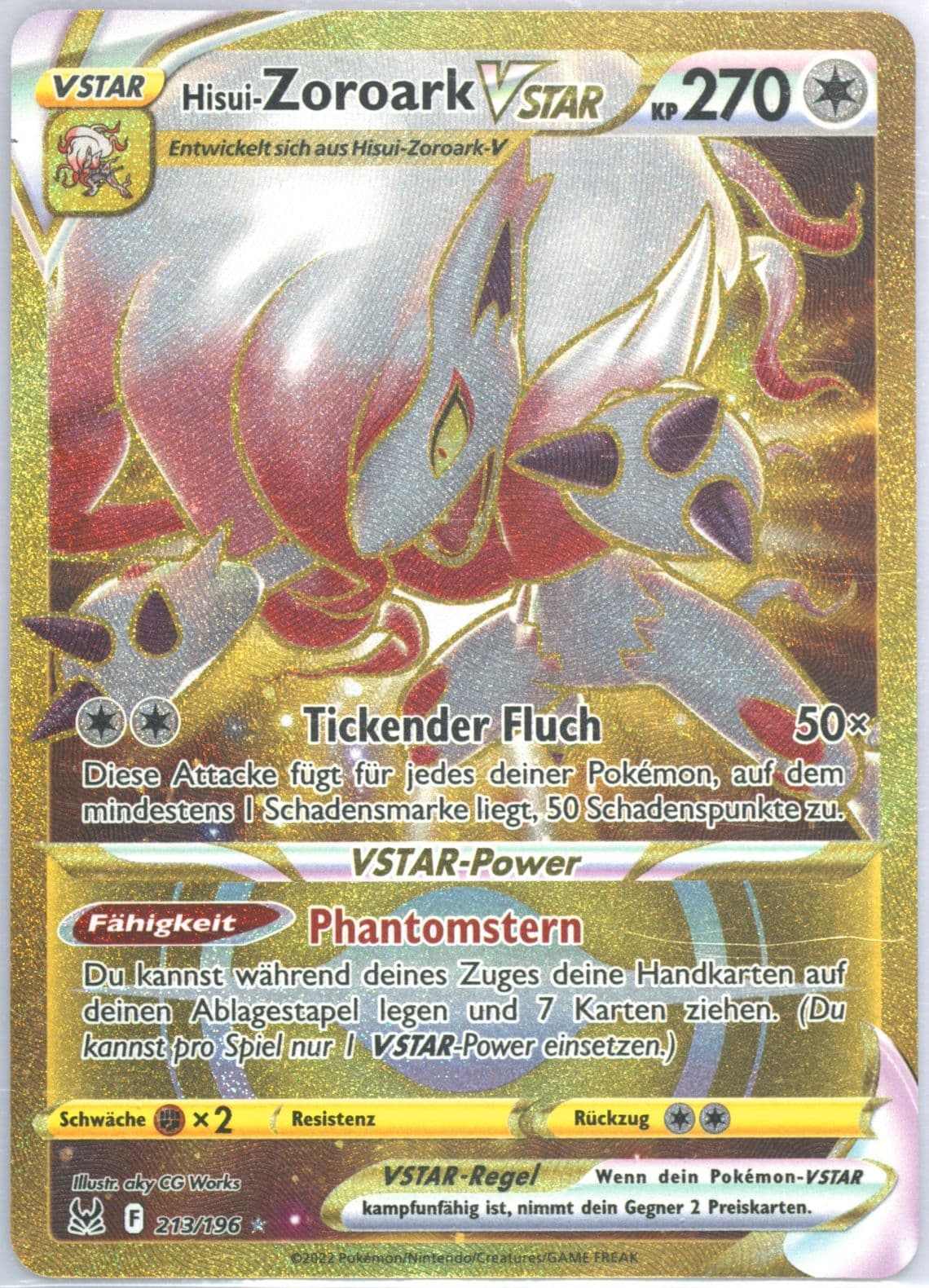 Full Art/Hisui-Zoroark Vstar German-Secret (213) 2022 Pokemon Sword & Shield Lost Origin