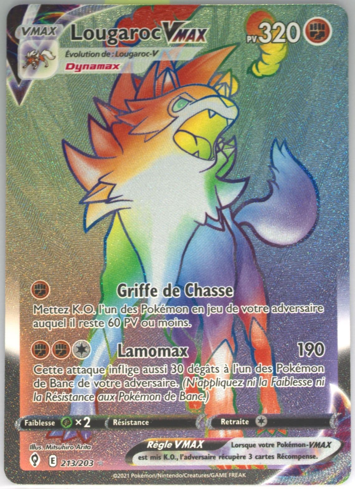 Full Art/Lougaroc Vmax French-Secret (213) 2021 Pokemon Sword & Shield Evolving Skies