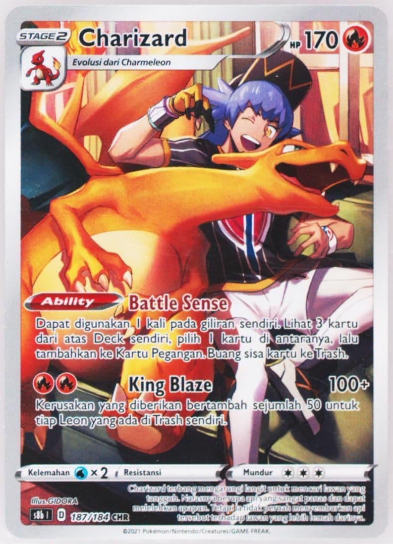Full Art/Charizard (187) 2022 Pokemon Indonesian Sword & Shield Vmax Climax