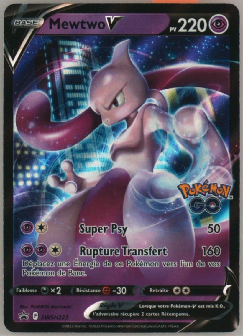 Mewtwo V Pokemon Go V Battle Deck-French (223) 2022 Pokemon Swsh Black Star Promo