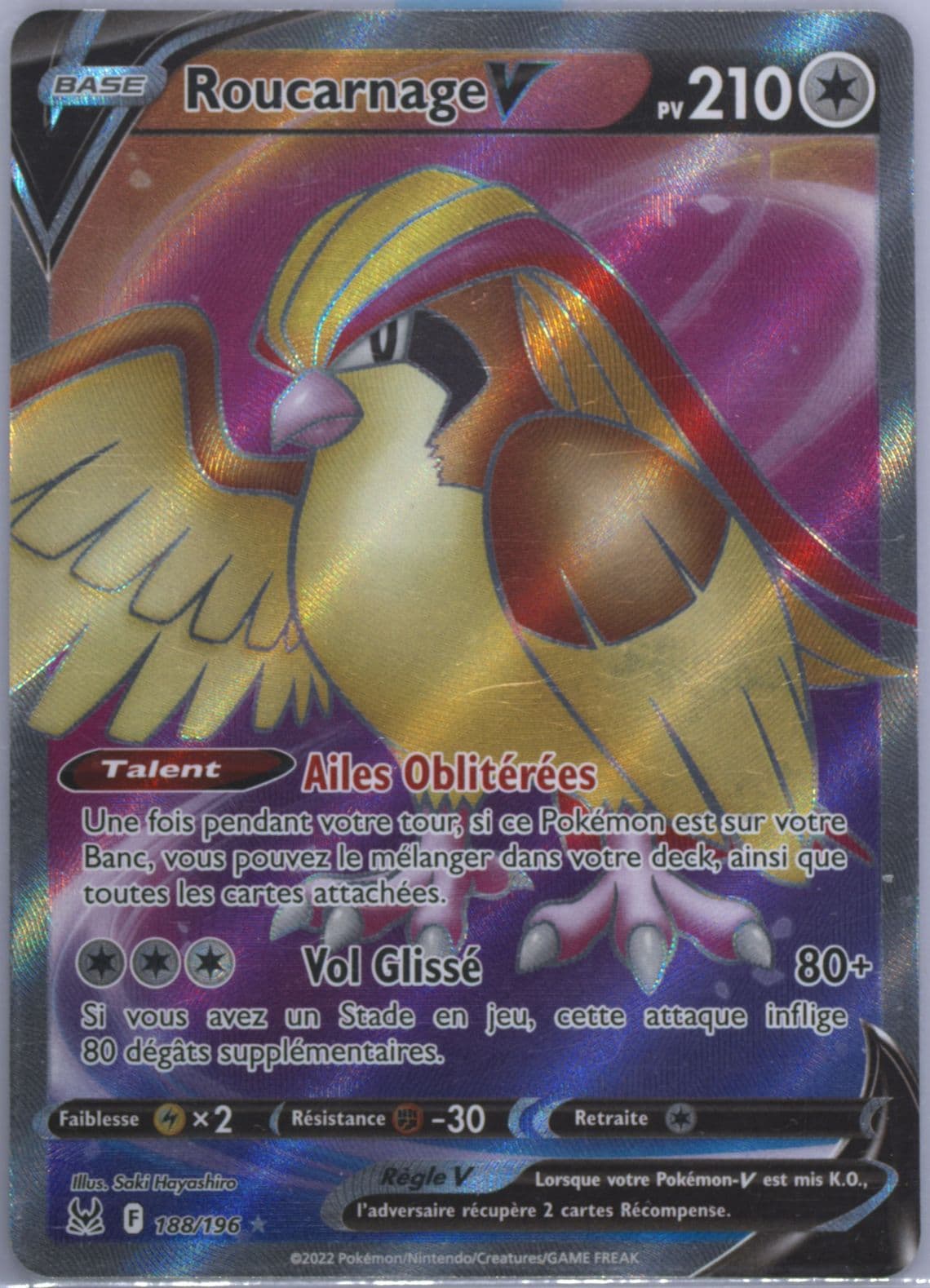Full Art/Roucarnage V French (188) 2022 Pokemon Sword & Shield Lost Origin