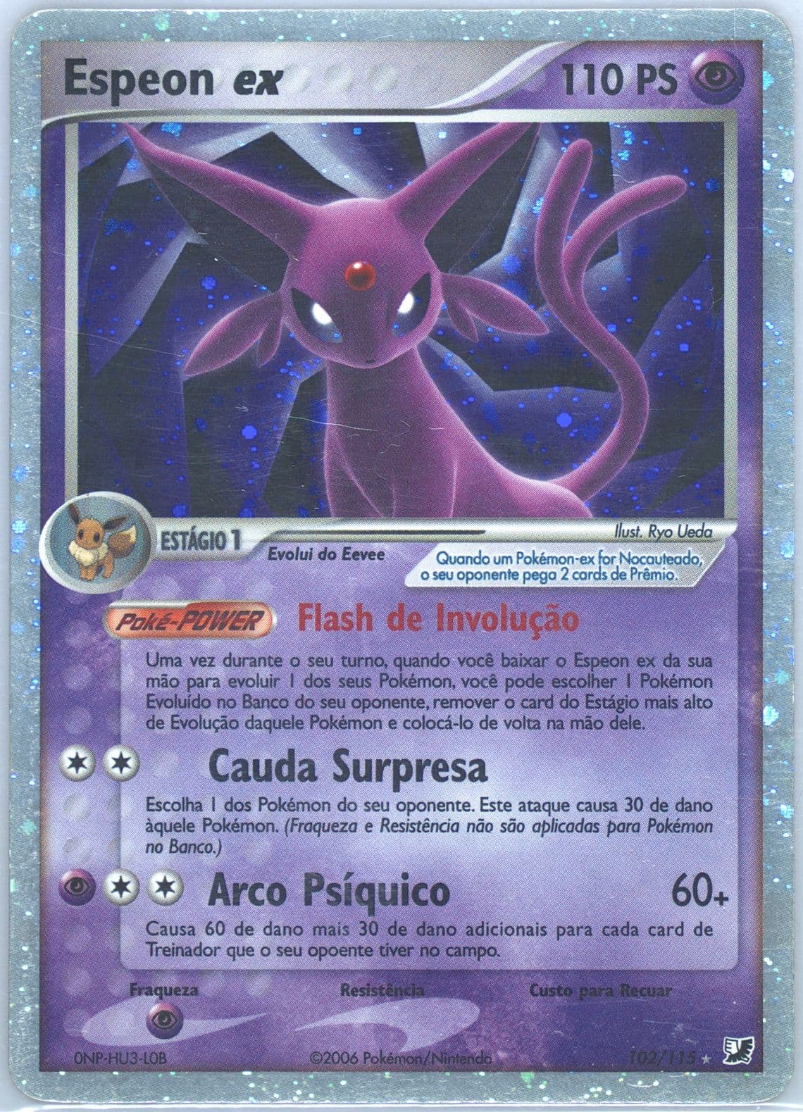 Espeon EX-Holo (102) 2006 Pokemon Portuguese EX Unseen Forces