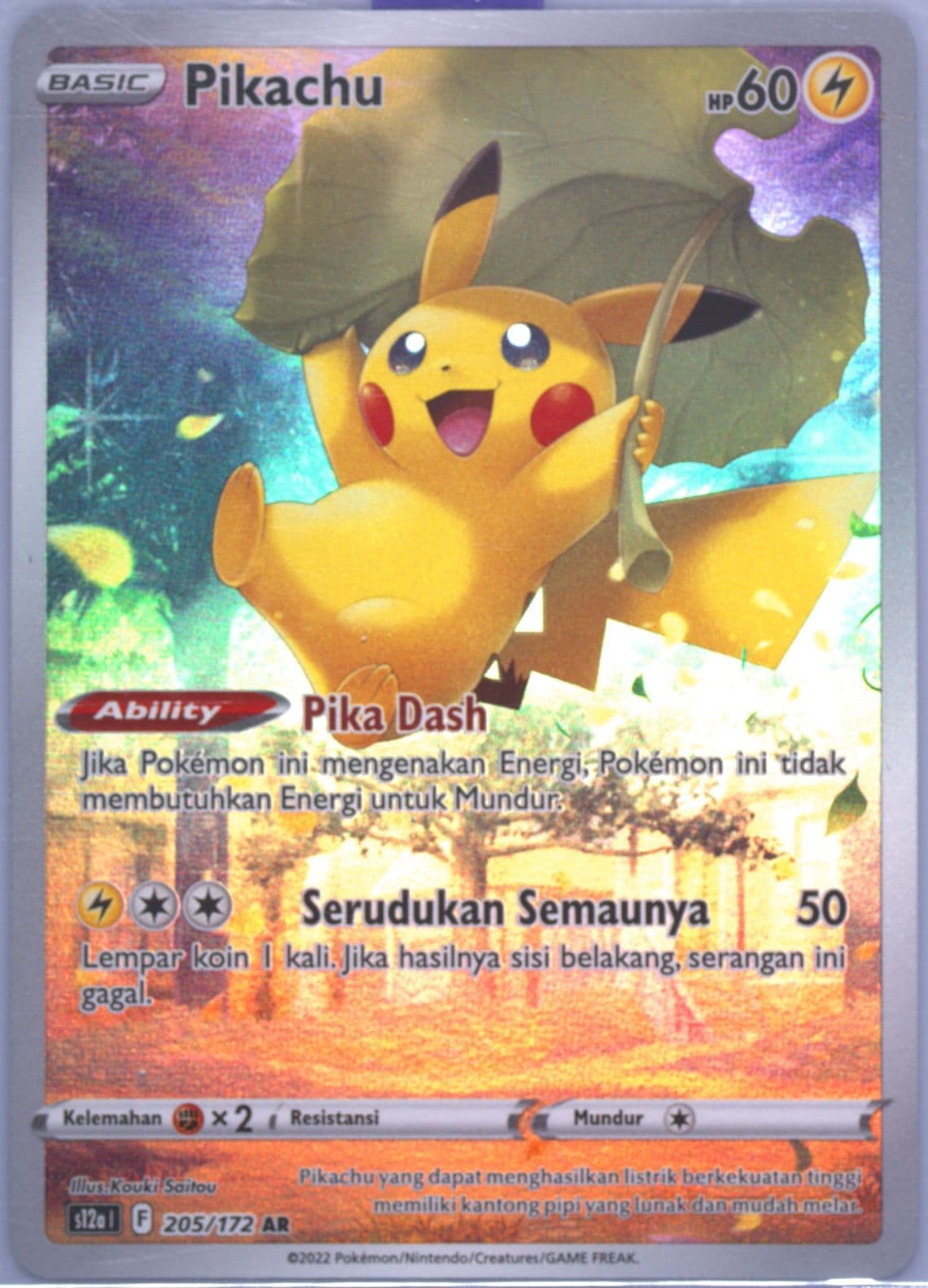 Full Art/Pikachu (205) 2022 Pokemon Indonesian Sword & Shield Vstar Universe