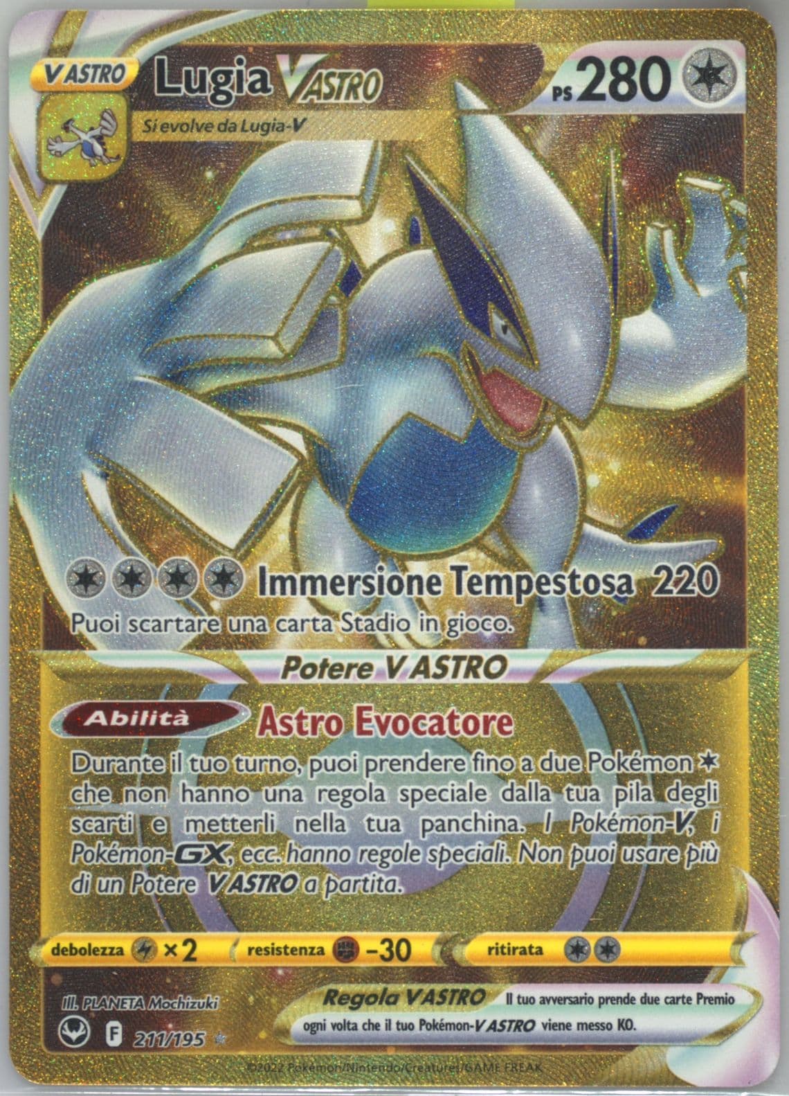 Full Art/Lugia Vastro Italian-Secret (211) 2022 Pokemon Sword & Shield Silver Tempest