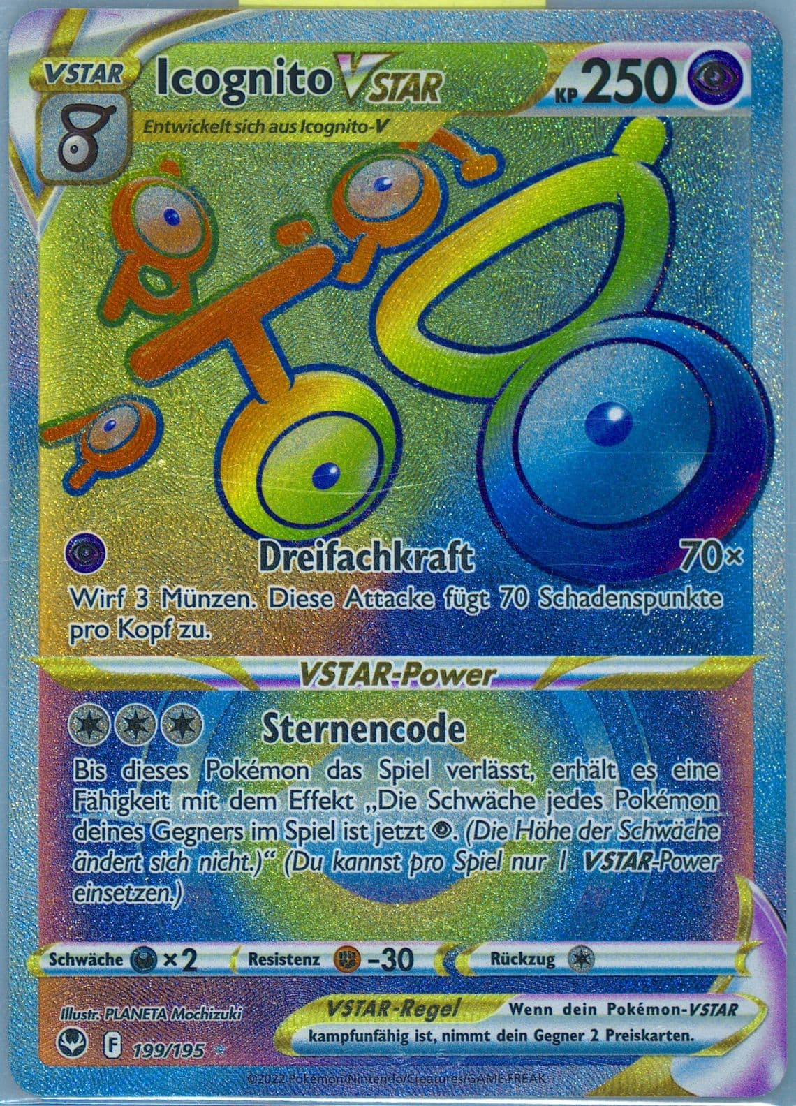 Full Art/Icognito Vstar German-Secret (199) 2022 Pokemon Sword & Shield Silver Tempest