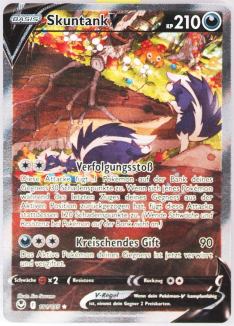 Full Art/Skuntank V German (181) 2022 Pokemon Sword & Shield Silver Tempest