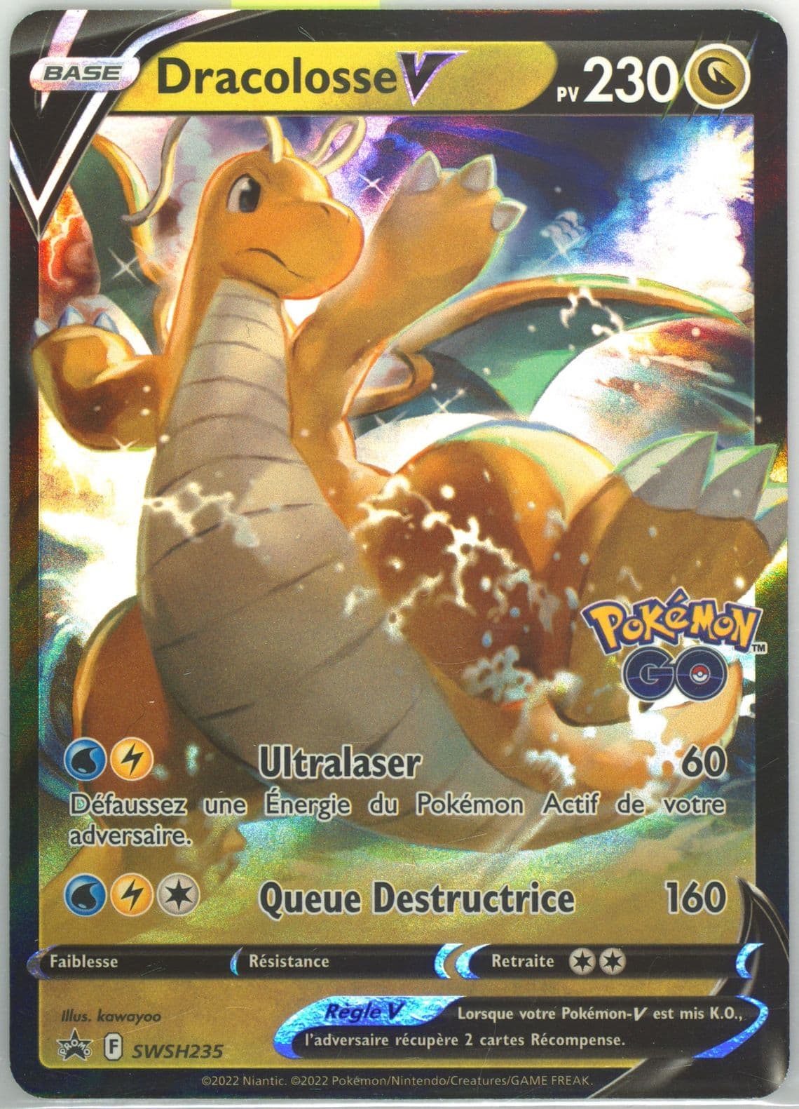 Dracolosse V Pokemon Go Premier Deck Holder Collection-French (235) 2022 Pokemon Swsh Black Star Promo
