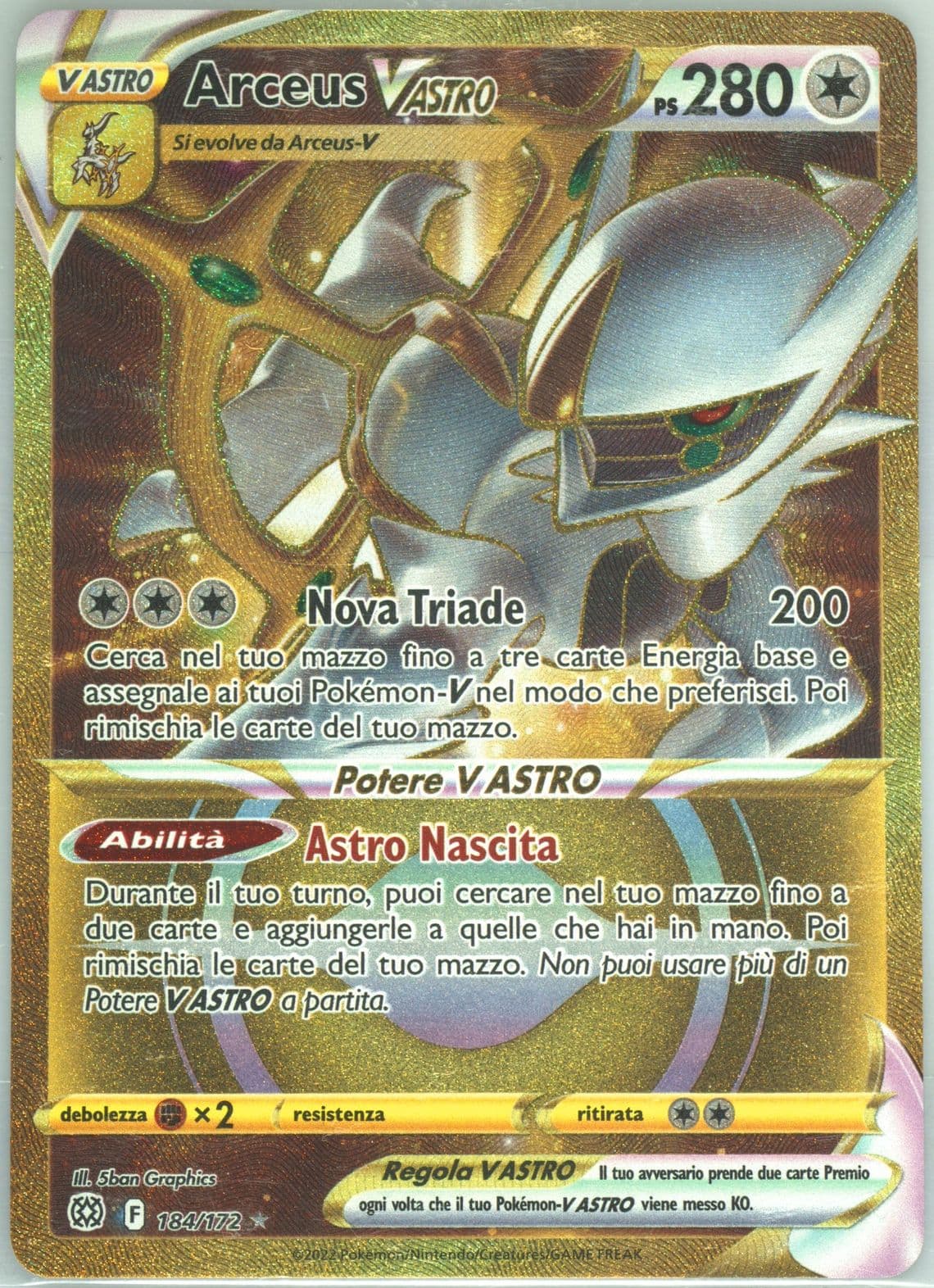 Full Art/Arceus Vastro Italian-Secret (184) 2022 Pokemon Sword & Shield Brilliant Stars