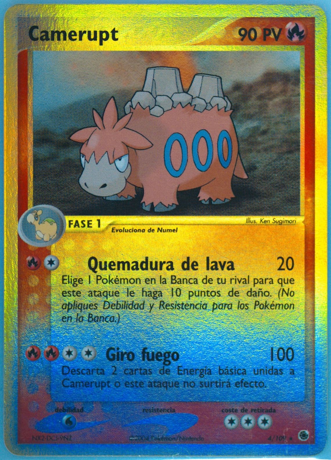 Camerupt-Reverse Foil (4) 2004 Pokemon Spanish EX Ruby & Sapphire