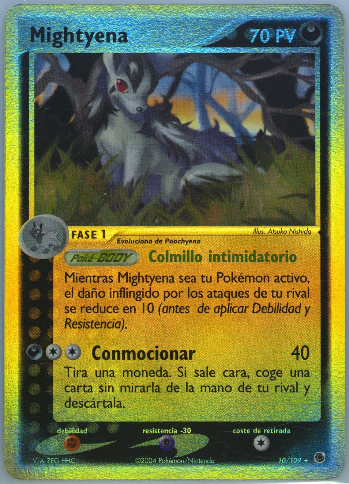 Mightyena-Reverse Foil (10) 2004 Pokemon Spanish EX Ruby & Sapphire
