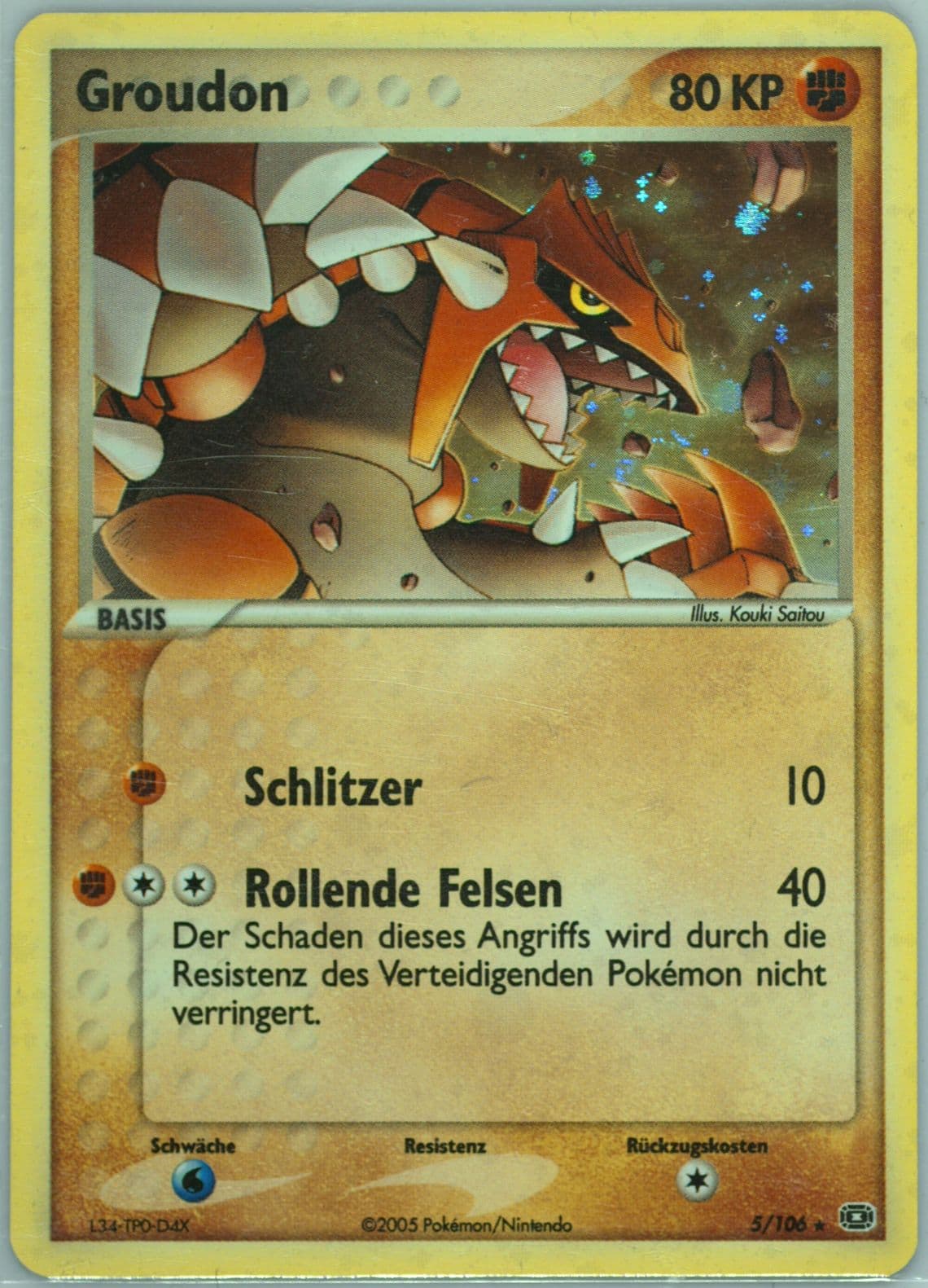 Groudon-Holo German (5) 2005 Pokemon EX Emerald