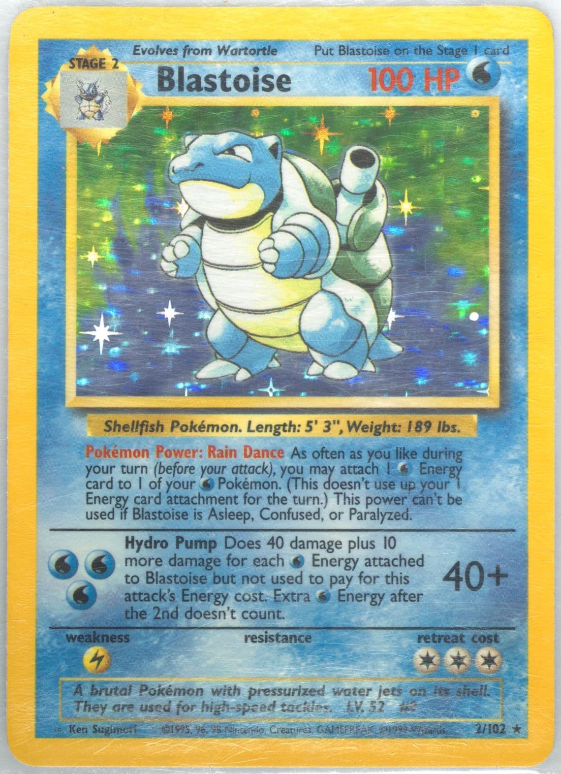 Blastoise-Holo "Illustrator" Error (2) 1999 Pokemon Game