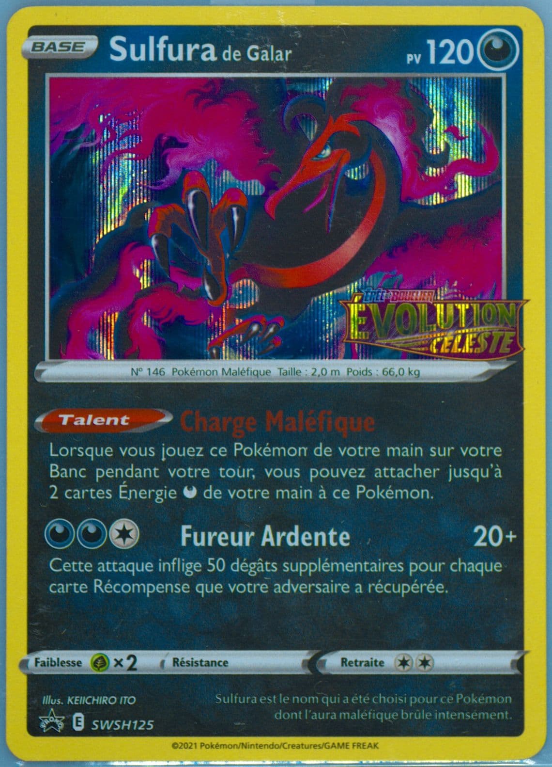 Galarian Moltres-Holo Prerelease-French (125) 2021 Pokemon Swsh Black Star Promo