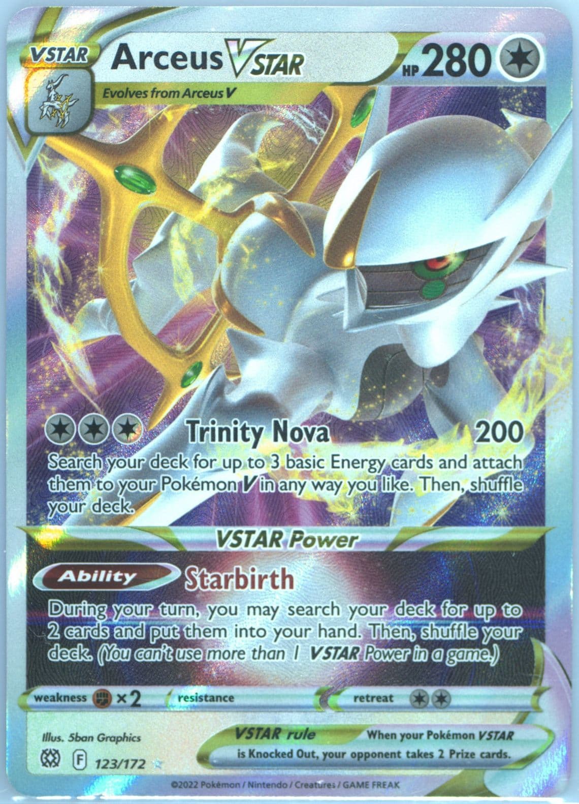 Arceus Vstar Inverted Back (123) 2022 Pokemon Sword & Shield Brilliant Stars