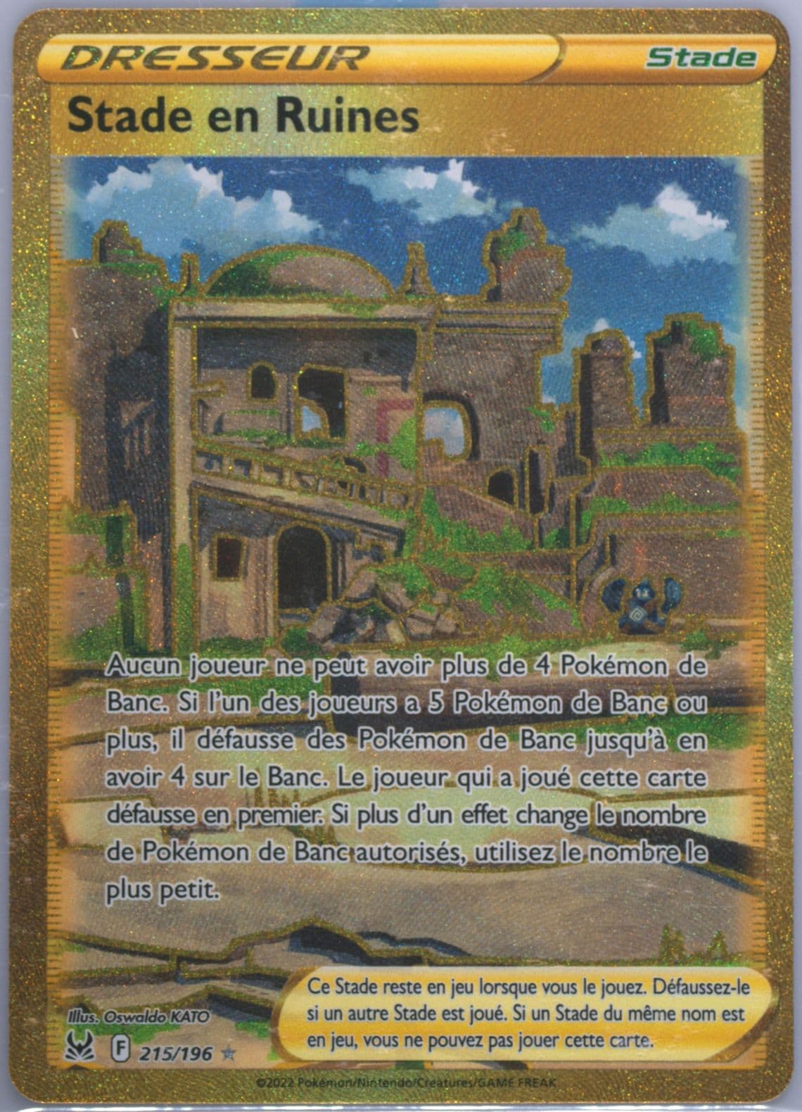 Full Art/Stade EN Ruines French-Secret (215) 2022 Pokemon Sword & Shield Lost Origin