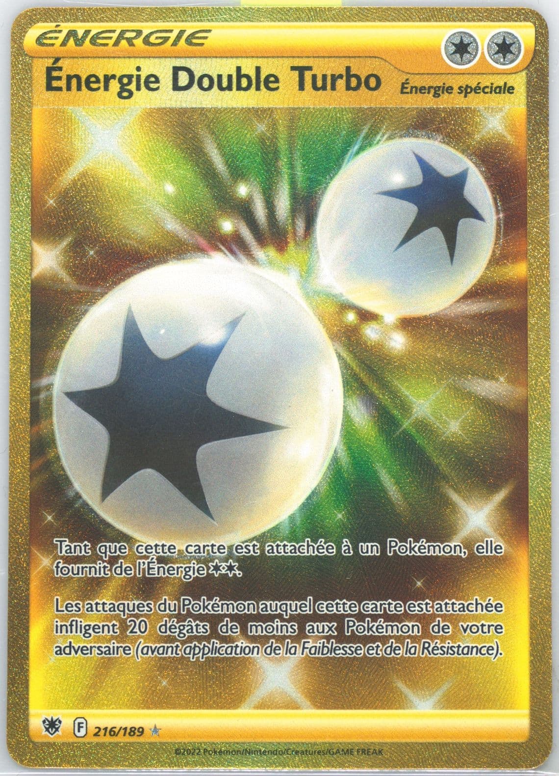 Full Art/Energie Double Turbo French-Secret (216) 2022 Pokemon Sword & Shield Astral Radiance