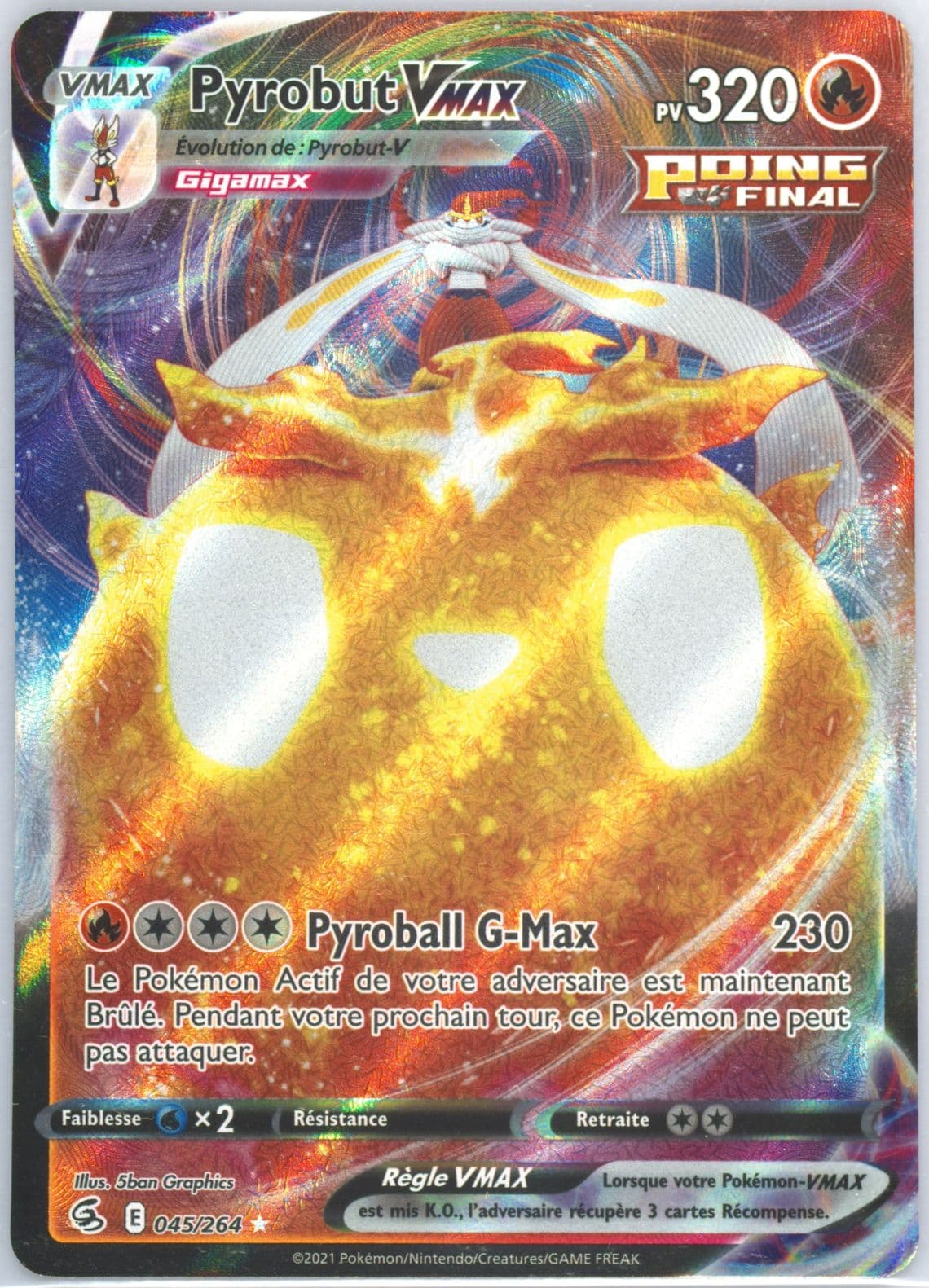 Full Art/Pyrobut Vmax French (045) 2021 Pokemon Sword & Shield Fusion Strike