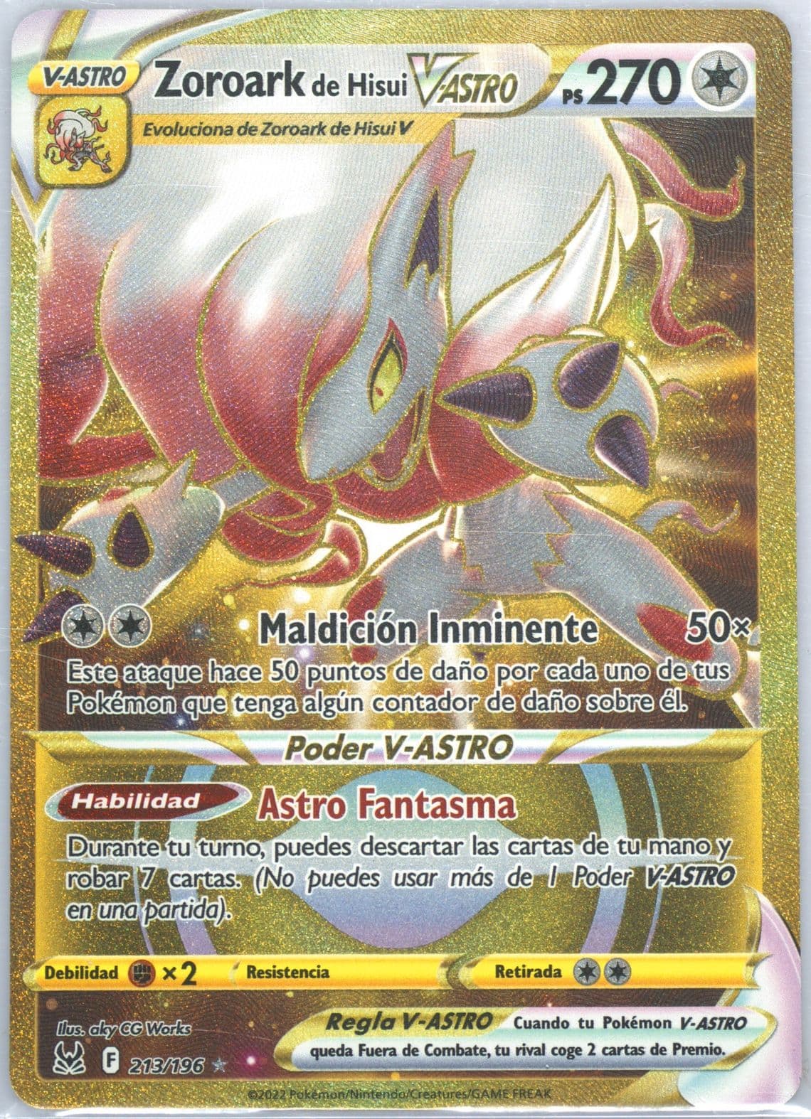 Full Art/Zoroark de Hisui Vastro Spanish-Secret (213) 2022 Pokemon Sword & Shield Lost Origin